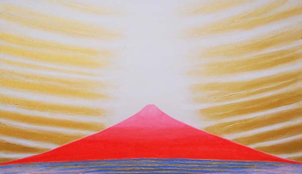 「CURRENT W-1675B富士山から宇宙へ」（赤富士）　46x79cm