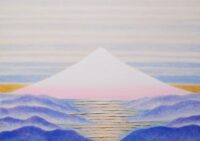 堀本惠美子 「CURRENT W-1767 富士山から宇宙へ・曙(赤富士)5変形(26.5x37.5cm）