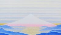堀本惠美子　「CURRENT W-1793B 富士山から宇宙へ・曙（赤富士)」 46x79x2cm