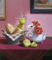 伊熊義和　「アネモネとレモンの静物」　F10