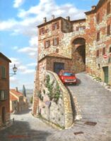 伊熊義和　「坂上の城門」　40.9×31.8cm(F6号)