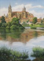 伊熊義和　「水鏡の大聖堂」　45.5×33.3cm(P8号)