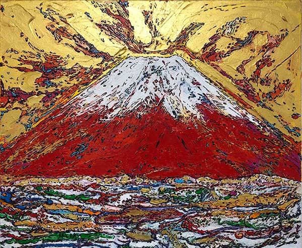 「天空の赤富士」　F8
