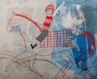 蟹江杏　「手編みの帽子とMy Horse」　F25号