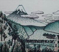 山下清　「富士山」色ペン・色紙